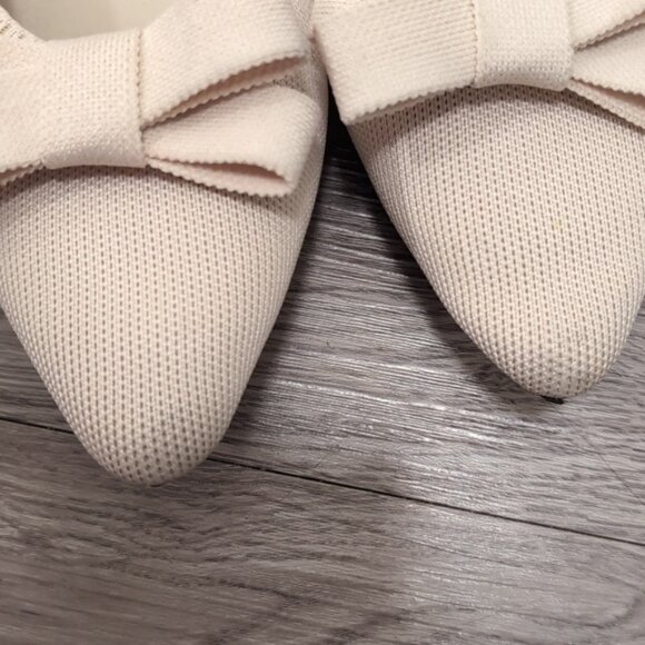 VIVAIA Pointed-Toe Bow Flats-Cream Ivory Women's  7 - Picture 9 of 10